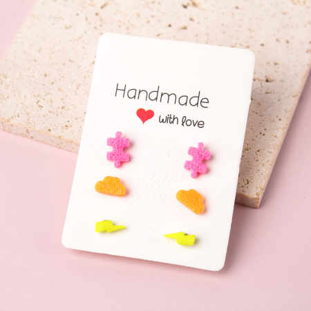 BIJUTERII - Cercei fosforescenți multicolori design electric