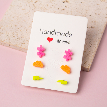 Neon Collection - Cercei fosforescenți multicolori design electric