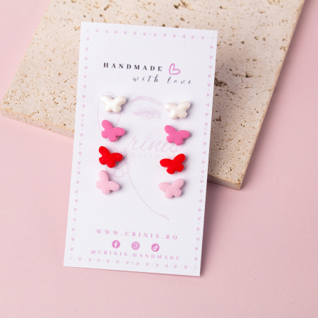 Cercei Studs - Cercei fluturi multicolori pentru primăvară