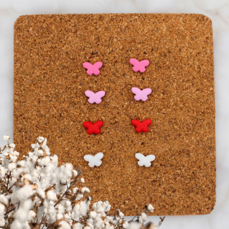 Cercei Studs - Cercei fluturi multicolori pentru primăvară