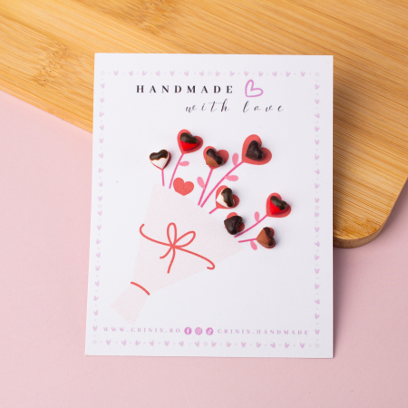 Valentine - Cercei Inimă Glazurată multicolori