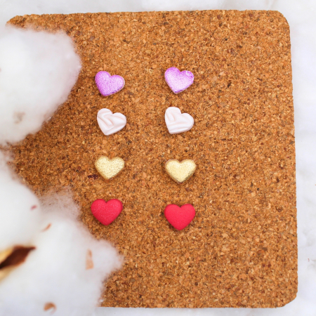 Cercei Studs - Cercei Inimi Multicolore, design vesel