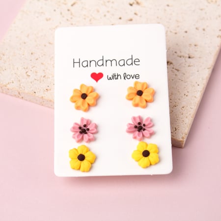 Cercei Studs - Cercei - Set Mini Flori Colorate