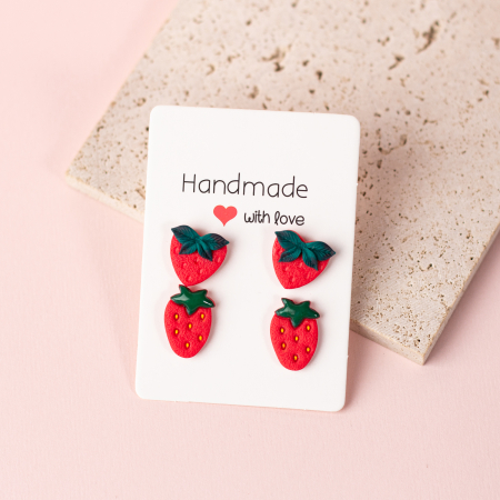 Fructe - Cercei - Set Capsuni Studs