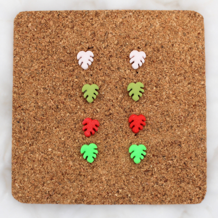 Cercei Studs - Cercei Monstera multicolori