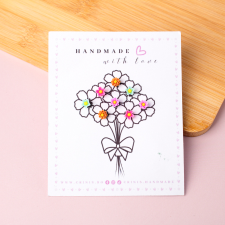 Tiny but Mighty - Cercei Primăvară multicolori în formă de floare