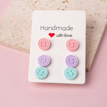 Primavara - Cercei Smiley Face multicolori