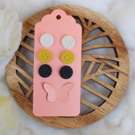 Cercei Studs - Cercei Smiley multicolori veseli