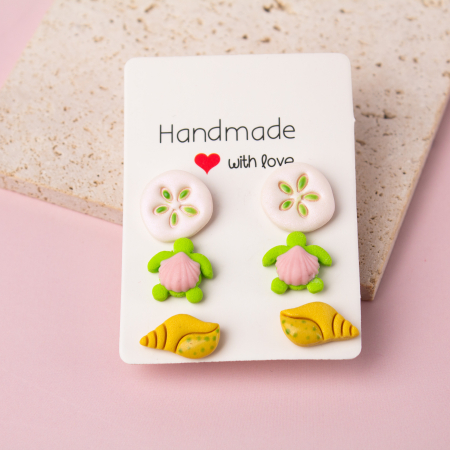 Cercei Studs - Cercei Summer Beach cu design tropical