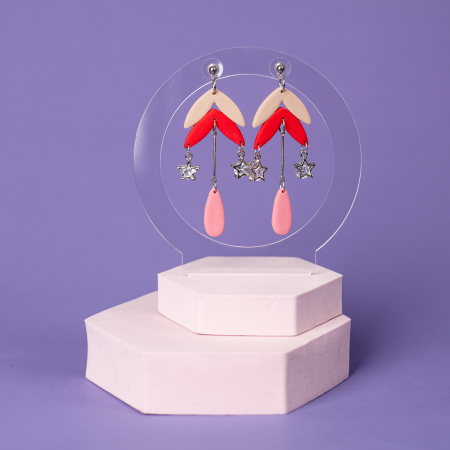 Cercei Lungi - Cercei Shooting Stars argintii, model original