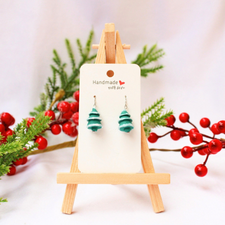 Christmas - Cercei Snowy Tree cu design iernatic
