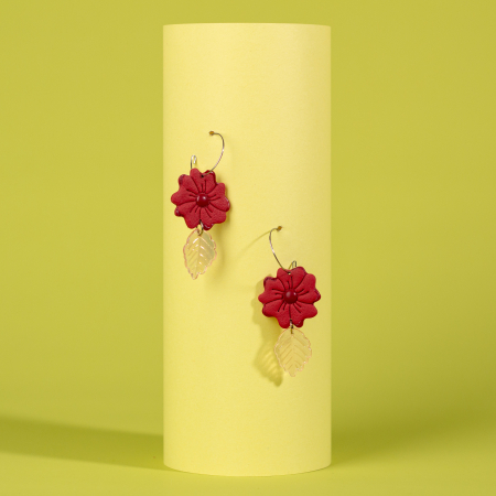 Primavara - Cercei Sparkling Flower visinii cu floare mare