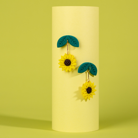 Cercei Lungi - Cercei floarea soarelui cu detalii elegante