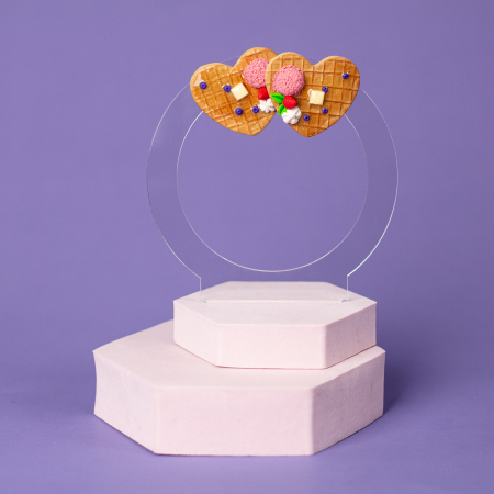 Cercei Medii - Cercei Sweet Waffle cu detalii maro