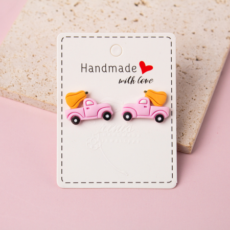 Cercei Studs - Cercei jucăuși în formă de dubiță roz