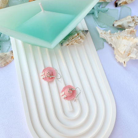 Pink Pastel - Cercei Tropical Hat roz forma pălăriei