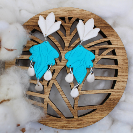 Rain Drops - Cercei Turquoise lungi cu accente de turcoaz