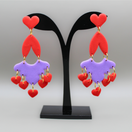 Cercei Valentine Hearts mov lungi și eleganți [1]