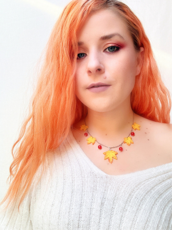 Lănțișor elegant cu frunze toamna multicolor [5]