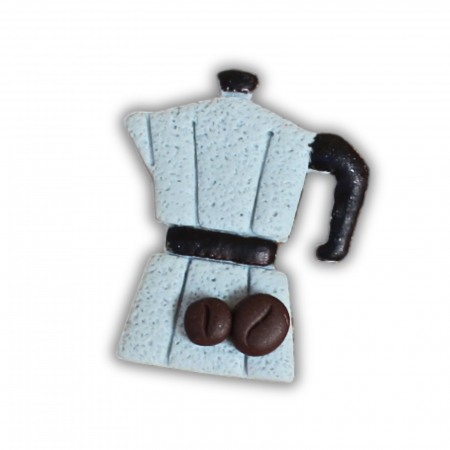 Broșă Coffee Lover gri cu detalii artizanale [5]