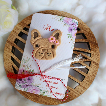 ACCESORII - Broșă Puppy Girl crem cu design jucăuș