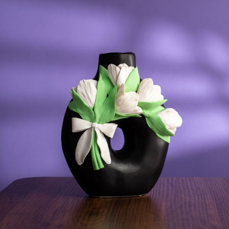 VAZE - Vaza - Neagra cu Lalele Albe