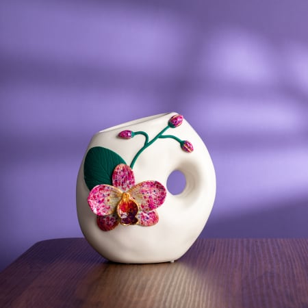 COLECTIE - Vaza pictata manual - Orhidee Pistruiata