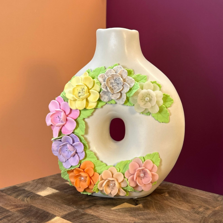 Garden - Vaza - Semiluna cu Flori Colorate