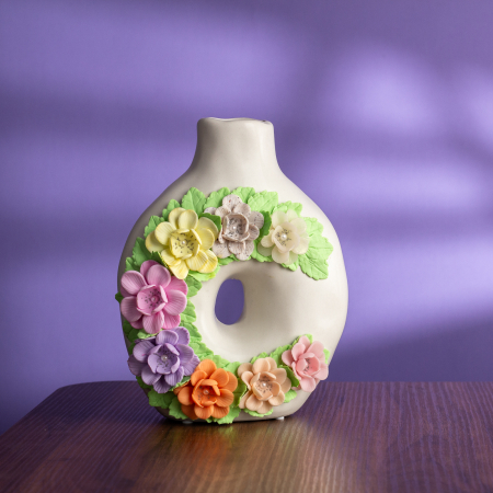 VAZE - Vaza - Semiluna cu Flori Colorate