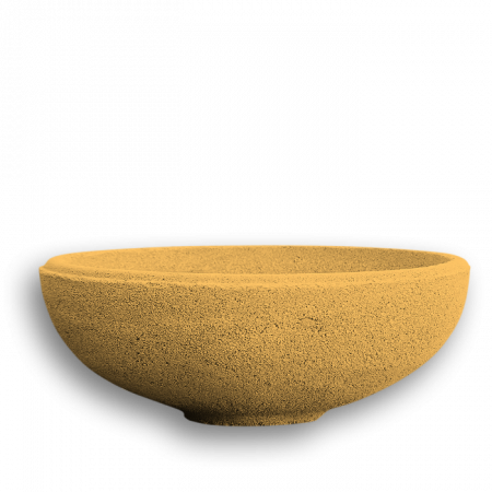 Ghiveci Rotund Semiinalt 80 cm Galben Negru Gri [1]