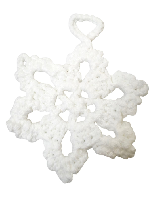 Decoratiune brad crosetata - fulg de nea [3]