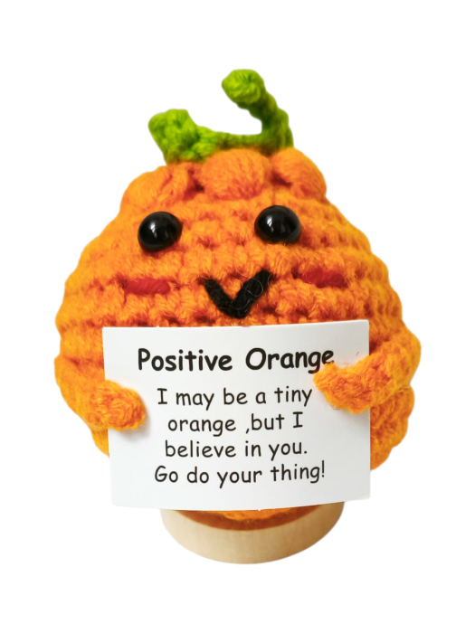Figurina crosetata Portocala amuzanta, cu mesaj pozitiv [1]