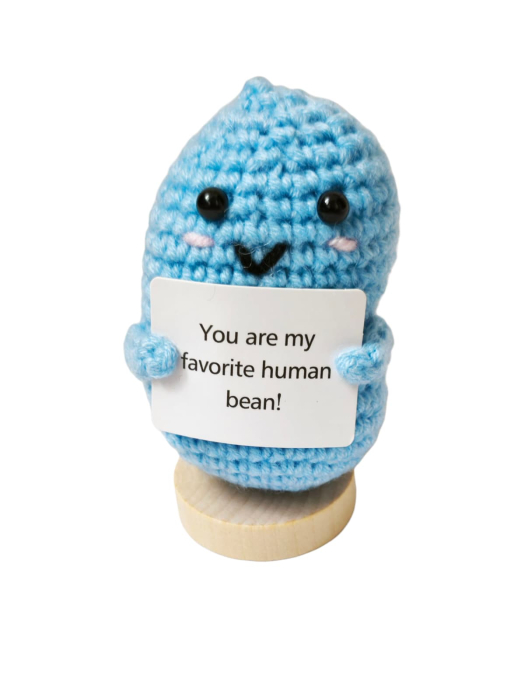 Figurina crosetata Boaba fasole amuzanta, cu mesaj pozitiv [1]