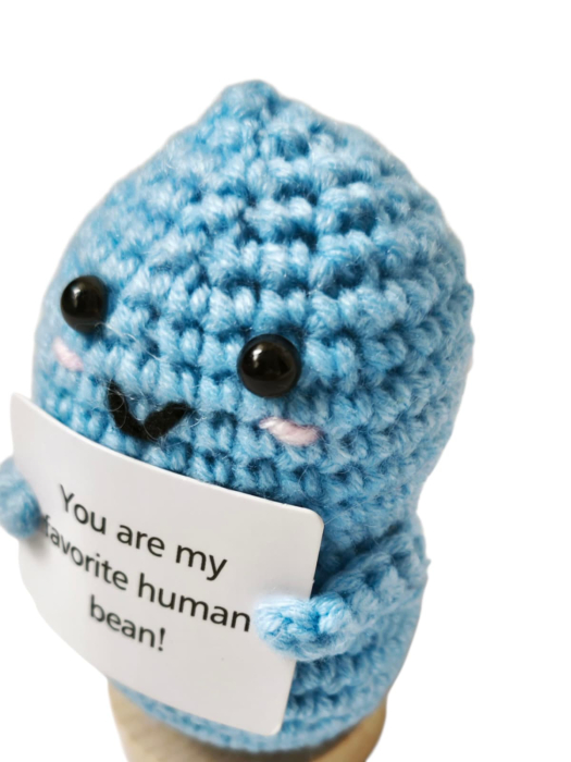 Figurina crosetata Boaba fasole amuzanta, cu mesaj pozitiv [2]