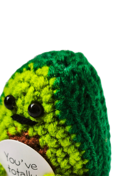 Figurina crosetata Avogado amuzant, cu mesaj pozitiv [2]