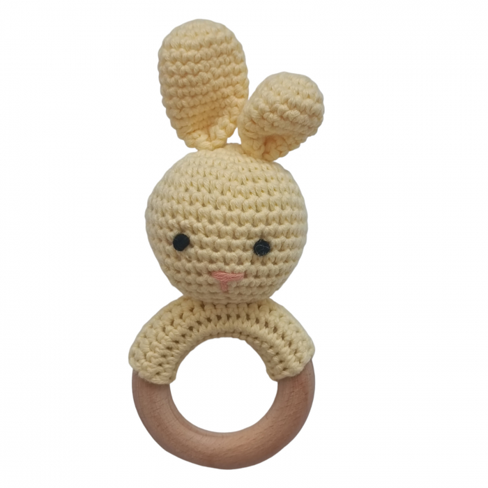 Jucarie dentitie crosetata Iepure galben [1]