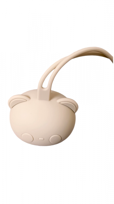 Set cadou - Jucarie dentitie crosetata Elefant - muselina mustar - suport silicon suzeta [8]