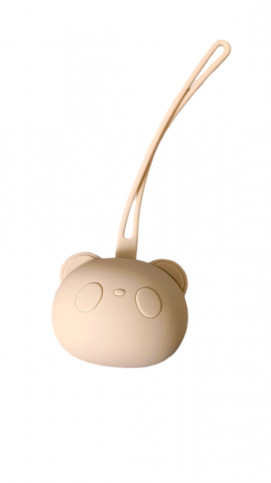 Set cadou - Jucarie dentitie crosetata Elefant - muselina mustar - suport silicon suzeta [9]