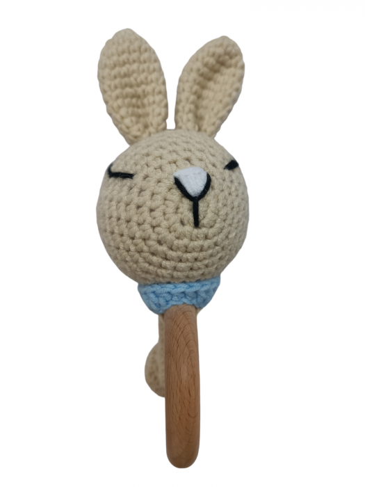 Set cadou jucarie crosetata Leu + jucarie dentitie crosetata Leu + muselina verde [4]