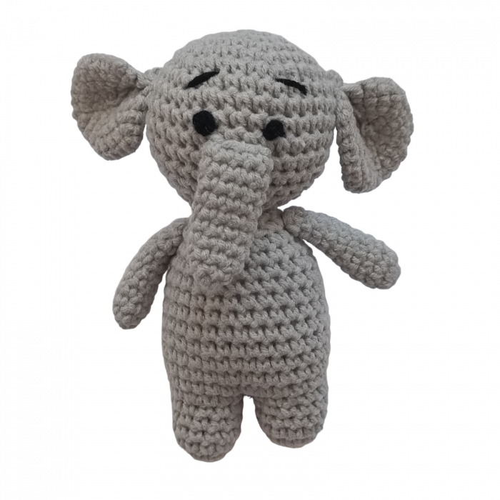 Set cadou bebelusi - jucarie crosetata Elefant -  lant suzeta cu clema [2]