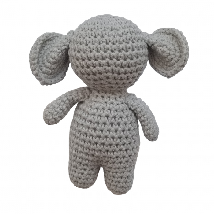 Set cadou bebelusi - jucarie crosetata Elefant -  carduri din lemn aniversare lunara [4]