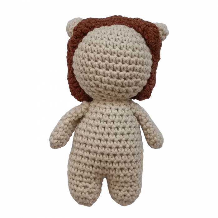 Set cadou jucarie crosetata Leu + jucarie dentitie crosetata Leu + muselina verde [4]