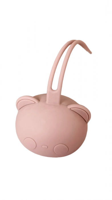 Set cadou - Babetica alb cu flori - suport silicon suzeta [3]