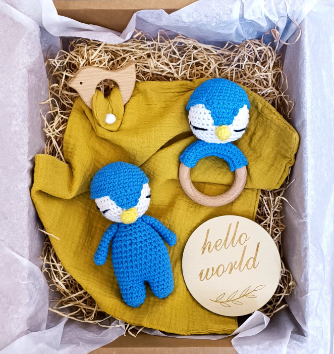 Set cadou bebelusi pinguin crosetat [1]