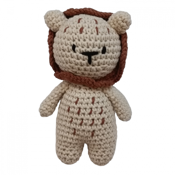 Set cadou jucarie crosetata Leu + jucarie dentitie crosetata Leu + muselina verde [2]