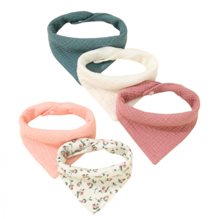 Set cadou - Babetica alb cu flori - suport silicon suzeta [5]