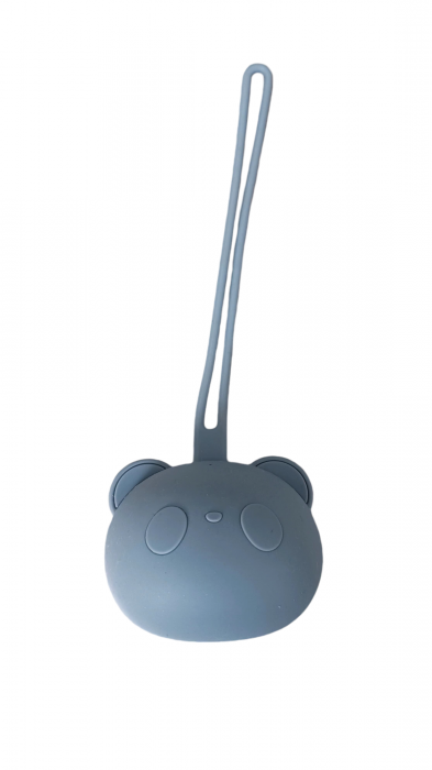 Set cadou - Jucarie dentitie iepure albastru crosetat -  suport silicon suzeta [6]