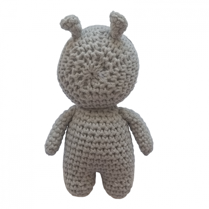 Set cadou - Jucarie Hipopotam crosetat - babetica crem [5]