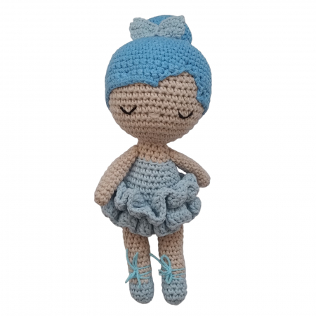 Papusi crosetate - Papusa crosetata balerina albastra