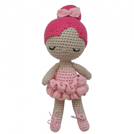 Papusi crosetate - Papusa crosetata balerina roz